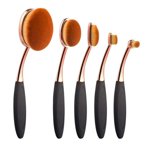 Yoseng Oval Foundation Brush, 5 Pcs Toothbrush Makeup Brushes for Fast Flawless Application