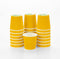 Restaurantware 4 Ounce Paper Coffee Cups, 25 Disposable Ripple Wall Cups, Leakproof, Yellow Paper Hot Cups