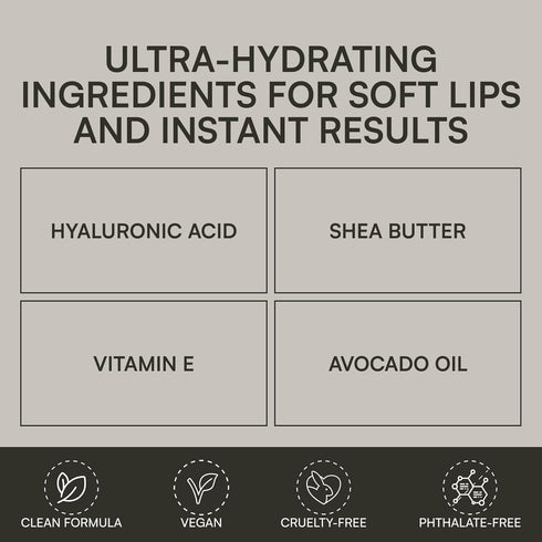Vanilla Lip Balm - Soothing Hydrating Lip Balm for Men and Women, Infused with Hyaluronic Acid, 30g