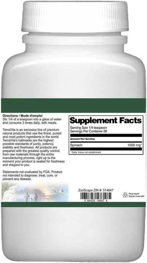 Terravita (1 oz, 514647) 3 Pack Spinach Powder ZIN: