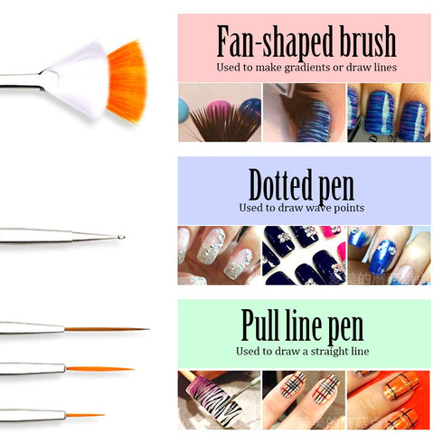 Teenitor Nail Art Brushes, 3D Nail Art Painting Kit with 15 Gel Brushes, 5pcs Dotting Pen, 12 Colors Rhinestones