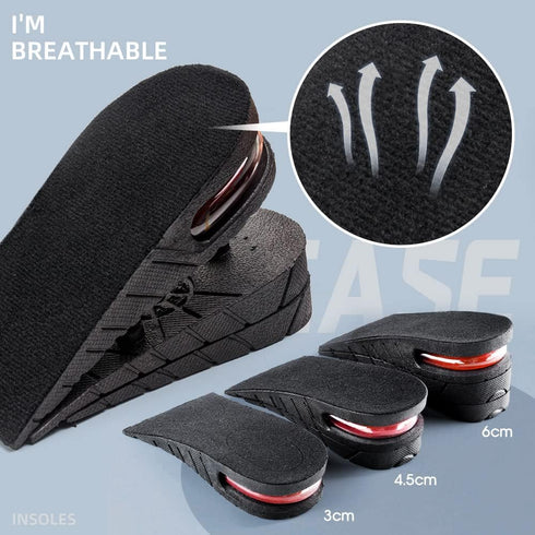 Height Increase Insole, 3-Layer Air Cushion Heel Insert Lift Shoes Insole for Men and Women