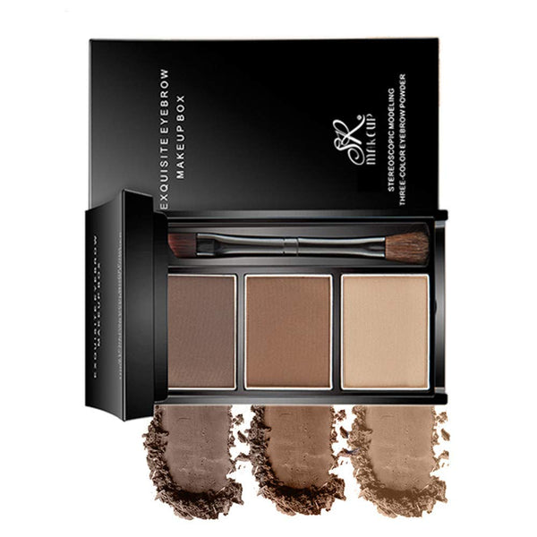 Three-Color Eyebrow Powder Palette, Professional Beauty Contour Eyebrow Pencil, Eye Makeup Filler