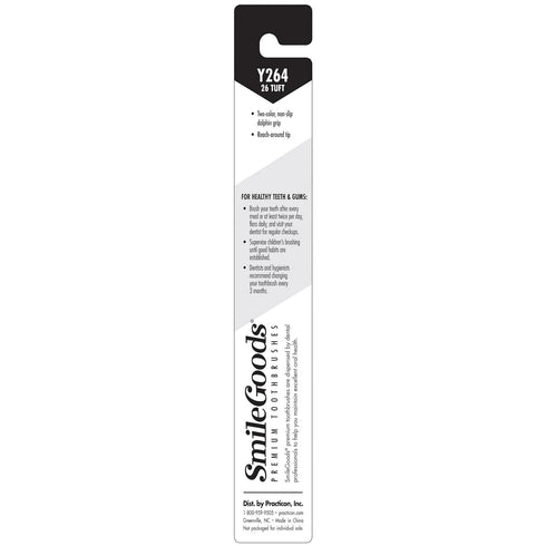 SmileGoods Y264 Child Toothbrush, Soft, Dolphin Grip, Assorted Colors, Bulk Pack of 72