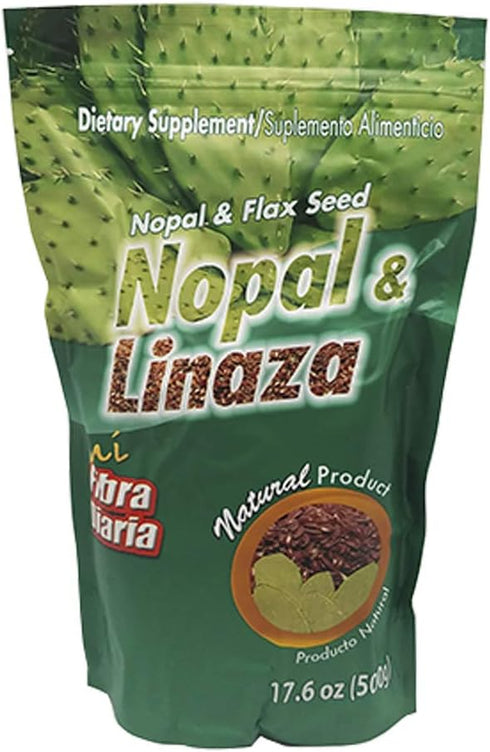 Nopal & Linaza Dietary Supplement, Nopal Cactus and Flax Seed Fiber, 17.6 oz