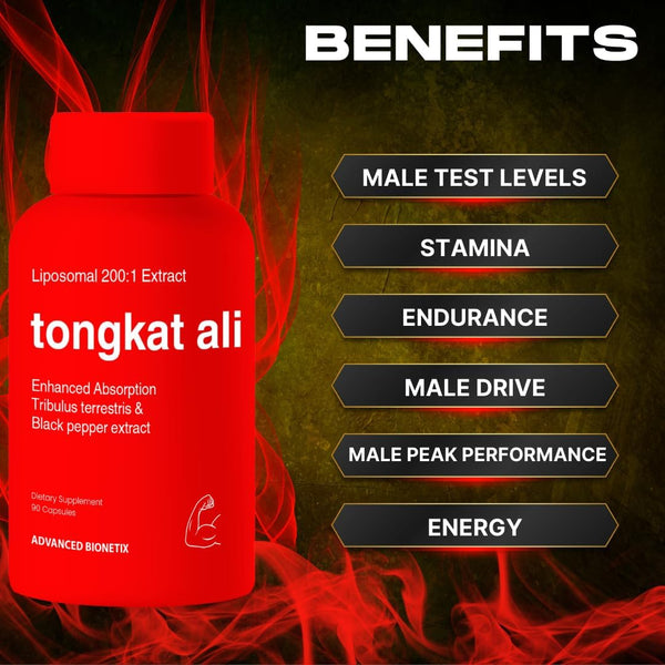 Liposomal Longjack Tongkat Ali Extract Capsules 200x Strength | 200,000 mg | Performance Drive Muscle Mass