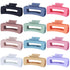 Sisiaipu 4.1 Inch Large Hair Claw Clips 12 Pcs Big Claw Clips for Thick Hair Square Hair Clips Jumbo Jaw Clips Bulk Hair Accessories for women and Girls - Colorful