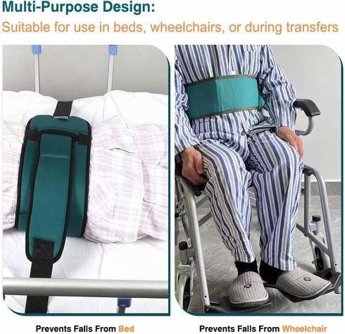 QNZKIOXV Anti-Fall Bed Restraint Strap for Elderly, Medical Restraints for Hospital Bed and Wheelchair Seat Belt