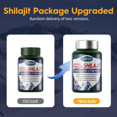 Immunity, 60 Counts Himalayan Shilajit Capsules Balance Hormones, Boost Enhance Vitality & Memory, High-Potency