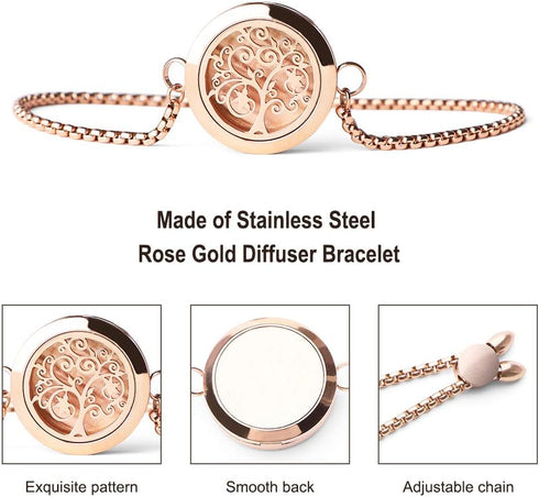Set 24 12 Set ttstar Essential Oil Diffuser Bracelet Stainless Steel Aromatherapy Locket Adjustable Bracelet