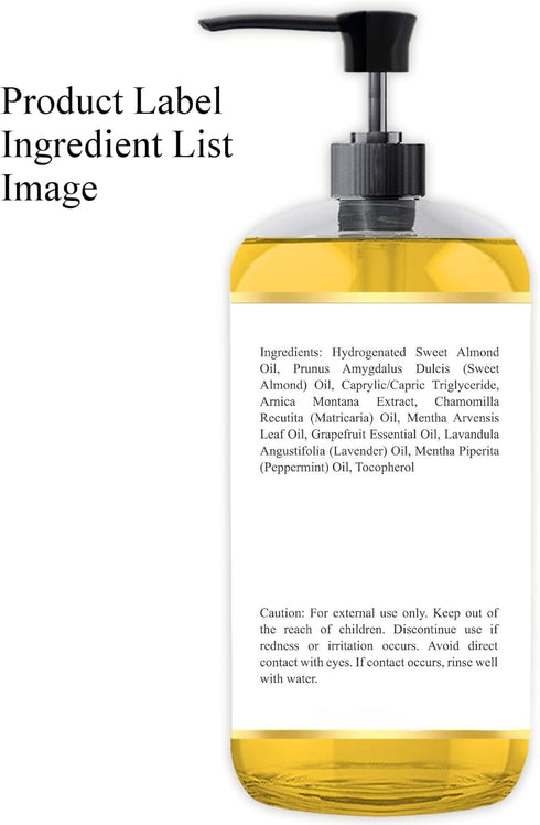 Sore Muscle Massage Oil 8 Fl Oz - Arinca Extract and Peppermint - Soothe Sore and Tired Muscle and Joints
