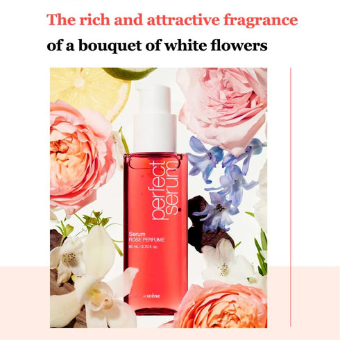 Mise En Scene Perfect Rose Perfume Serum - Korean Hair Serum with Rose Scent for Damaged Hair - 2.70 Fl Oz