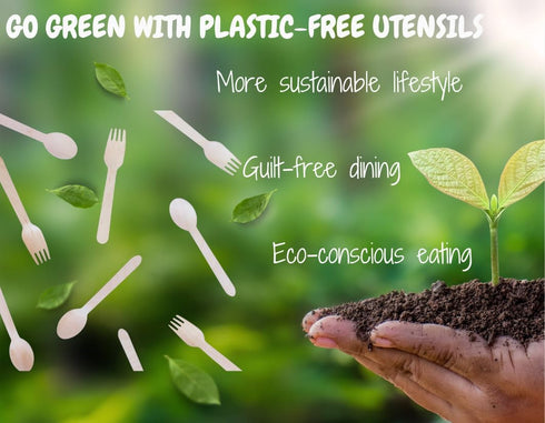 Bamboo Disposable & Compostable Forks - 6.7" Eco-Friendly Utensils, 100 Pack (Forks)