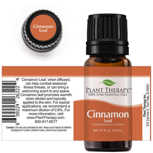 Plant Therapy Cinnamon Leaf Essential Oil 10 mL (1/3 oz) | 100% Pure, Undiluted, Therapeutic Grade