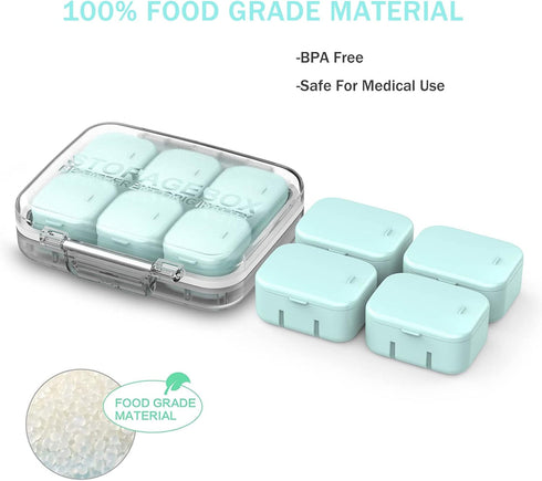 SOFISO 4/6 Grid Free Assembly Travel Pill Organizer, Portable Waterproof Case for Daily Medication Carry for Vitamins,