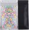 100pcs Frosted Clear Window Flat Colored Metallic Foil Resealable Zipper Seal Bags (Black, Flat, 3oz)
