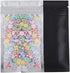 100pcs Frosted Clear Window Flat Colored Metallic Foil Resealable Zipper Seal Bags (Black, Flat, 3oz)