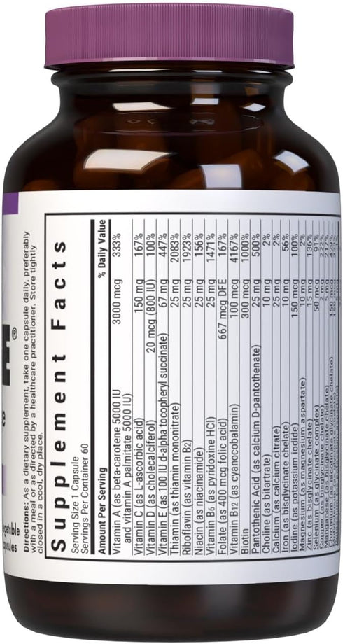 Mult One (with Iron), Bluebonnet Nutrition, Daily Nutritional Support, 60 Vegetable Capsules