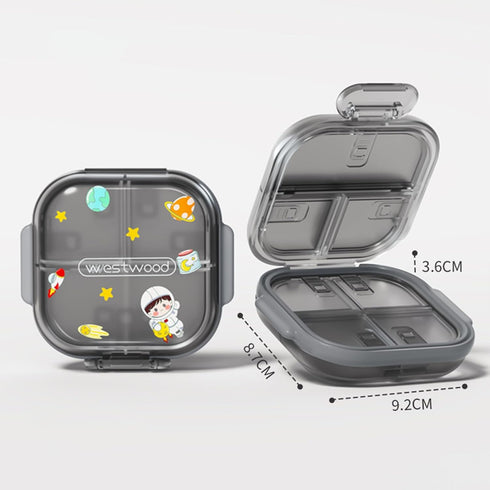 Niuthreee 7 Travel Pill Organizer - Airtight Medicine Case for Traveling Portable Pharmacy Box with Labels Vitamin