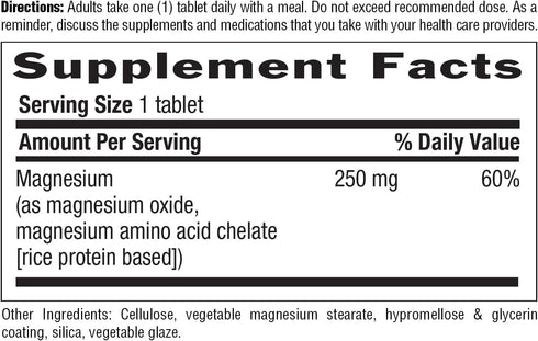 Country Life Chelated Magnesium 250mg, Supports Heart, Bone & Muscle Health, Vegan-Friendly Supplement, Gluten-Free