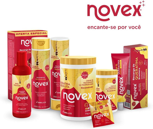 Novex Keratin Recharge Leave-in Conditioner - Reconstructive Keratin for Frizz Control & Damage Repair
