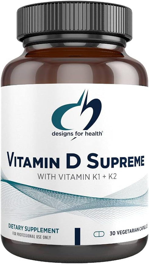 Designs for Health Vitamin D Supreme, 5000 IU with 2000mcg Vitamin K as MK4 - Bone Health, Heart Health & Immune