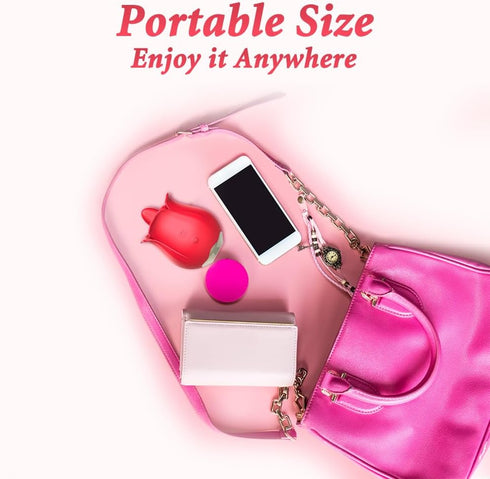 Visetoyz 9 Rose Toy Vibrator for Women, Tongue Licking Mini Clitoral Vibrator Stimulator with Vibrating Pleasure