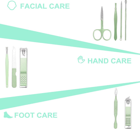 Manicure Set Personal Care Nail Clipper Kit - 9 Pieces Grooming Set, Gift for Friends and Family