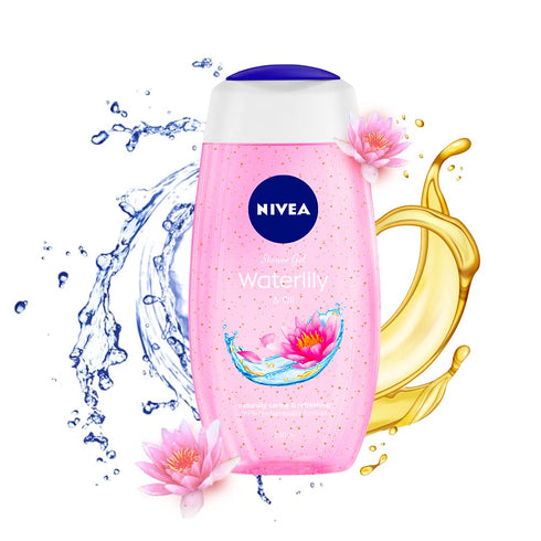 Nivea Bath Shower Water Lily Oil, 250 ML, Moisturizing Skin Cleanser