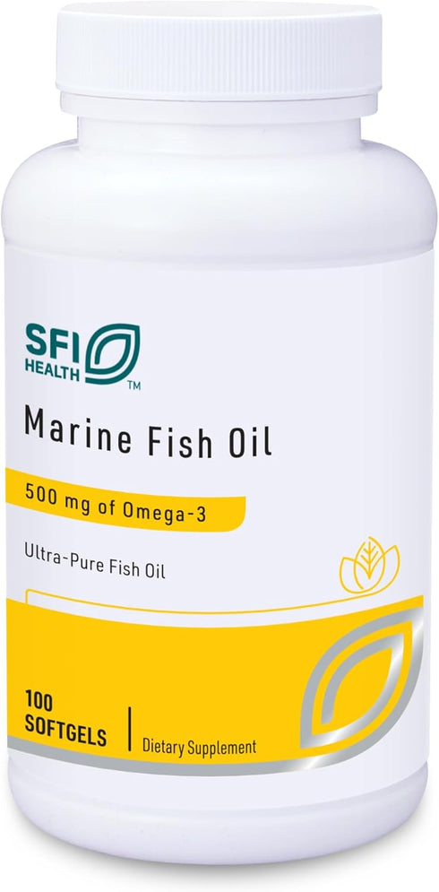 Klaire Labs Marine Fish Oil - Ultra Pure 300mg EPA & 200mg DHA Omega 3, Gluten-Free, 100 Softgels