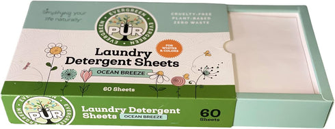 Laundry Detergent Sheets - Made in Sweden, Plant Based, Vegan, Up to 120 Loads, Zero Waste, Compostable (Ocean Breeze)