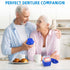 3 Pack Denture Bath Case Cup Holder Storage with Strainer Basket for Travel Cleaning (White, Blue, Light Blue)
