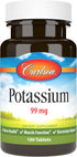 Carlson Potassium 99 mg - Promotes Nerve Health & Muscle Function, 100 Tablets