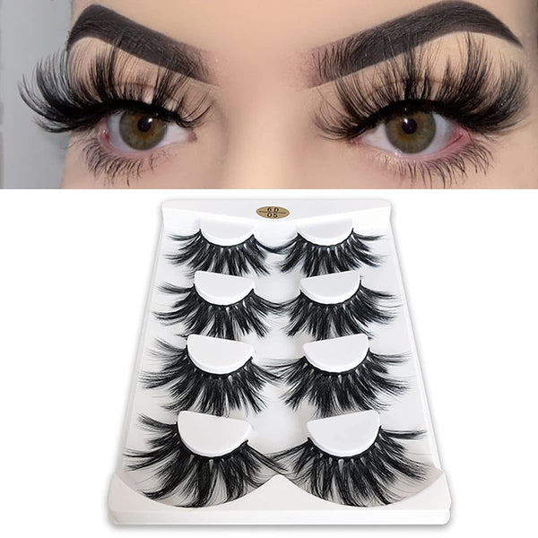 MIKIWI 25mm Dramatic 6D Faux Mink Lashes, Fluffy Volume Eyelashes, Thick Crossed Lashes (6D4-05)