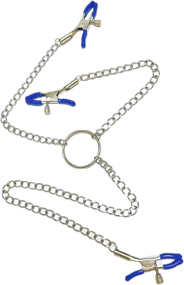 YHWQYR Nipple Chain Clip Clamps for Women Stainless Steel Body Clamps Adjustable Non-Piercing
