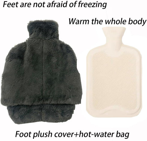 HZACHYX Soft Large Foot Cover, hot Water Bottle and Cold Water Bottle for feet, Warm Foot Cushion, Rubber Cold/hot