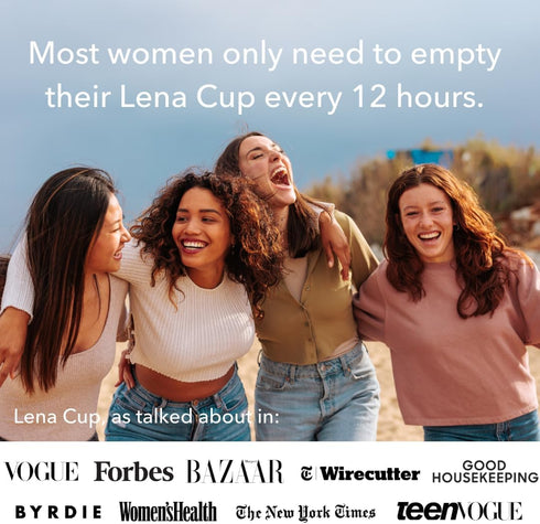 Lena Reusable Menstrual Cups, Silicone Period Cup Alternative for Tampons and Pads, Regular & Heavy Flow, Gray