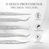 Lankiz Lash Tweezers for Eyelash Extensions, Stainless Steel Straight and Curved Volume Tweezers Set (5PCS-Silver)