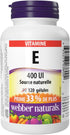 Webber Naturals Vitamin E Natural Source Softgel, 400 IU-120 Softgels