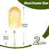 Lambs Wool Duster 20 Inch Handheld Wooden Duster for Cleaning Window Blinds, Computer, Furniture (2PCS)