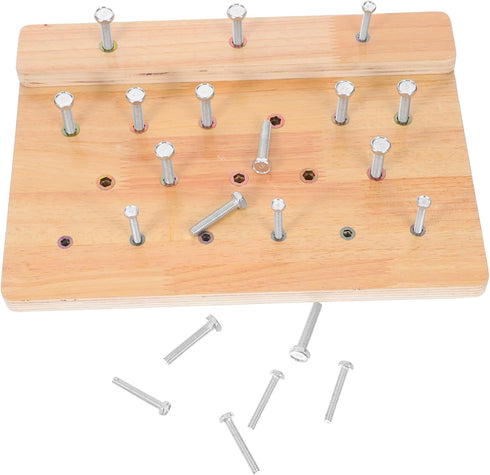 Yardwe Hand Therapy Board Wooden Pegboard for Finger Strengthening Hand-Eye Coordination Occupational