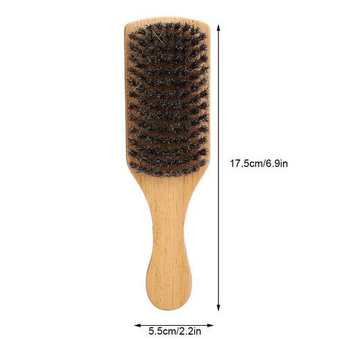 ZJchao Double Sided Beard Brush, Men's Mustache Brush with Wooden Handle, Bristle Nylon Mustache Comb for Beard Care