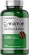 Cinnamon with Chromium Picolinate 2500mg - 250 Capsules, plus Biotin, Vegetarian, Non-GMO, Gluten Free