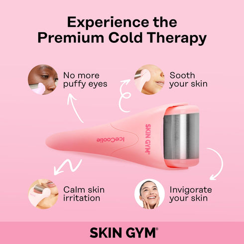 Skin Gym Ice Roller for Face - Anti Aging Ice Face Roller & Eye Roller for Puffiness Relief, Travel Size