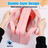 Travel Toiletry Bag - Large Clear Makeup Bag, 2 in 1 Waterproof Skin Care Bag for Toiletries (Pink)