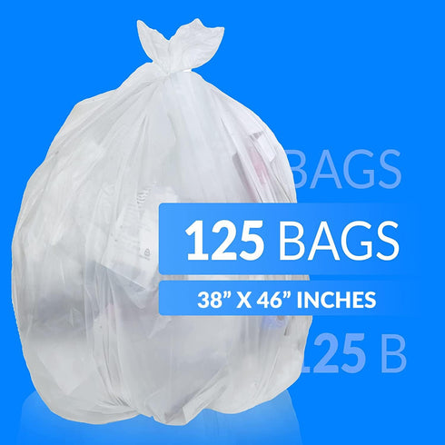 Reli. 40 to 45 Trash Bags Heavy Duty | 125 Trash Bags | Super Sizeable Clear Garbage Bags for Serious Cleanup by Reli.