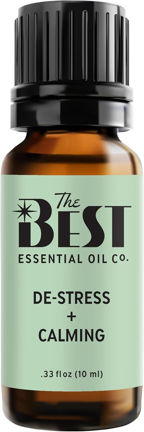 The Best De-Stress + Calming Essential Oil Blend - 100% Pure & Natural for Aromatherapy, Diffuser, Spa, 10 ml