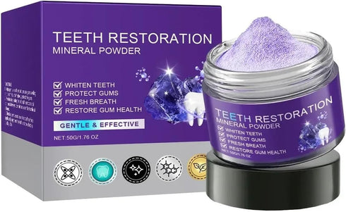 WUBLSYAN Teeth Restoration Mineral Powder, Purple Dental Restoration Mineral Powder, Effective in Strengthening