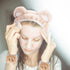 WHAVEL Hairband 3Pcs, Spa Headband and Wristband Set with Cute Bear Ears for Women and Girls (Coffee 01)
