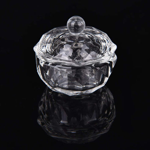 Karlash Nail Art Acrylic Liquid Powder Dappen Dish, Clear Glass Crystal Cup Glassware Tools (Pack of 2)